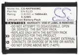 Battery for Nikon Coolpix P610 EN-EL23 3.8V Li-ion 1400mAh / 5.32Wh