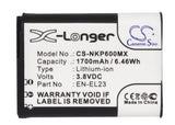 Battery for Nikon Coolpix P600 EN-EL23 3.8V Li-ion 1700mAh / 6.46Wh