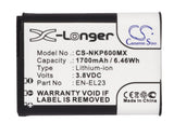 Battery for Nikon Coolpix P610 EN-EL23 3.8V Li-ion 1700mAh / 6.46Wh