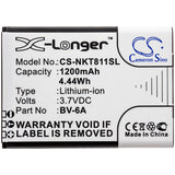 Battery for Nokia TA-1048 BV-6A 3.7V Li-ion 1200mAh / 4.44Wh