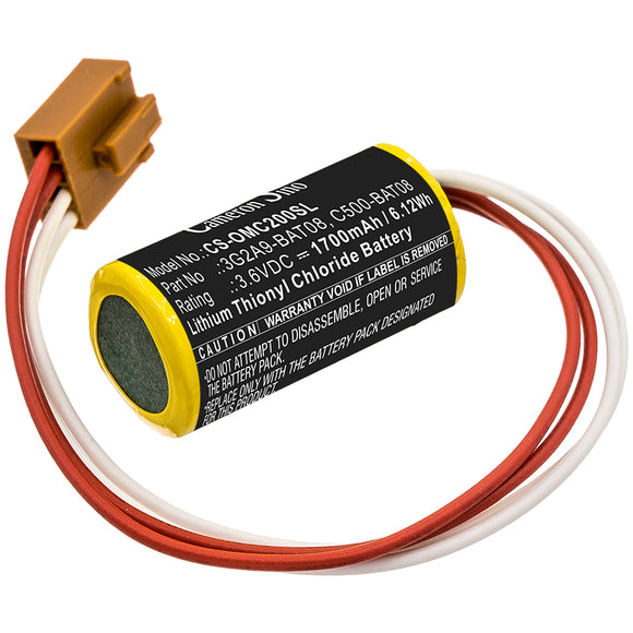 Battery for Omron C120F 3G2A9-BAT08, C500-BAT08 3.6V Li-SOCl2 1700mAh / 6.12Wh