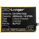 Battery for OPPO PCHM00 BLP727 3.85V Li-Polymer 4900mAh / 18.87Wh