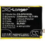 Battery for OPPO A3 BLP661 3.85V Li-Polymer 3300mAh / 12.71Wh