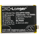 Battery for OPPO R15x BLP689 3.85V Li-Polymer 3400mAh / 13.09Wh