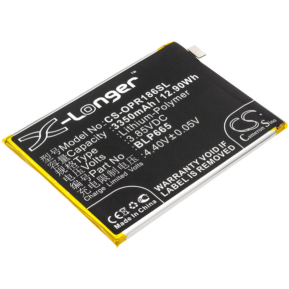 Battery for OPPO CPH1861 BLP665 3.85V Li-Polymer 3350mAh / 12.90Wh