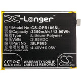 Battery for OPPO CPH1859 BLP665 3.85V Li-Polymer 3350mAh / 12.90Wh