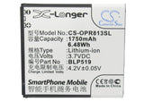 Battery for OPPO R813T BLP519 3.7V Li-ion 1750mAh / 6.48Wh