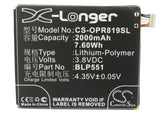 Battery for OPPO R815W BLP551 3.8V Li-Polymer 2000mAh / 7.60Wh