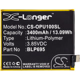 Battery for OPPO RMX1833  BLP695 3.85V Li-Polymer 3400mAh / 13.09Wh