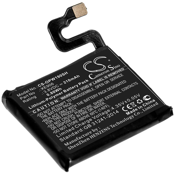 Battery for OPPO Watch 41mm XE906 3.8V Li-Polymer 210mAh / 0.80Wh