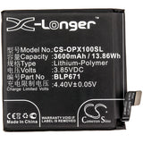 Battery for OPPO PAFT00 BLP671 3.85V Li-Polymer 3600mAh / 13.86Wh