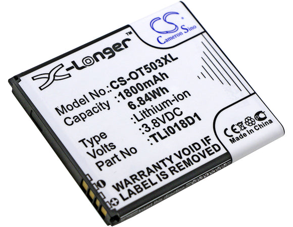 Battery for Alcatel One Touch Link Y858 TLi018D1, TLi018D2 3.8V Li-ion 1800mAh /