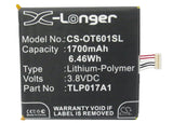 Battery for Alcatel OT-6012E CAC1700001C, TLP017A1, TLP017A2 3.8V Li-Polymer 170