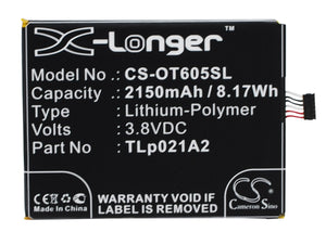 Battery for Alcatel One Touch Idol 2S TLp021A2 3.8V Li-Polymer 2150mAh / 8.17Wh