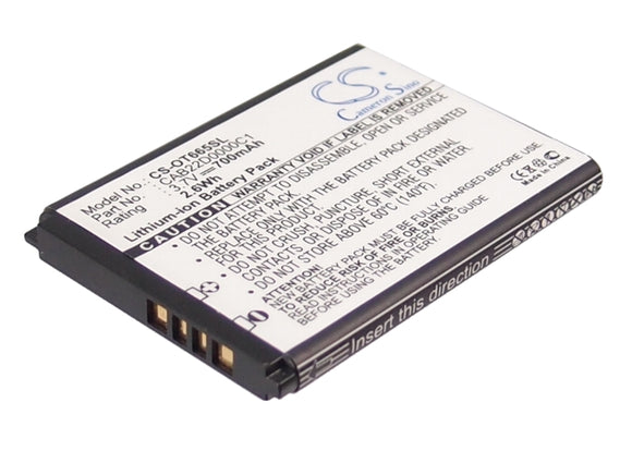 Battery for Alcatel One Touch 20.12D CAB22B0000C1, CAB22D0000C1 3.7V Li-ion 700m