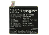 Battery for TCL P600 TLp018B2 3.8V Li-Polymer 1800mAh / 6.84Wh