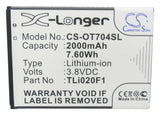 Battery for TCL J720 TLi019B2, TLi020F1, TLi020G1 3.8V Li-ion 2000mAh / 7.60Wh