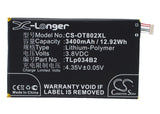 Battery for Alcatel Hero N3 TLp034B1, TLp034B2 3.8V Li-Polymer 3400mAh / 12.92Wh