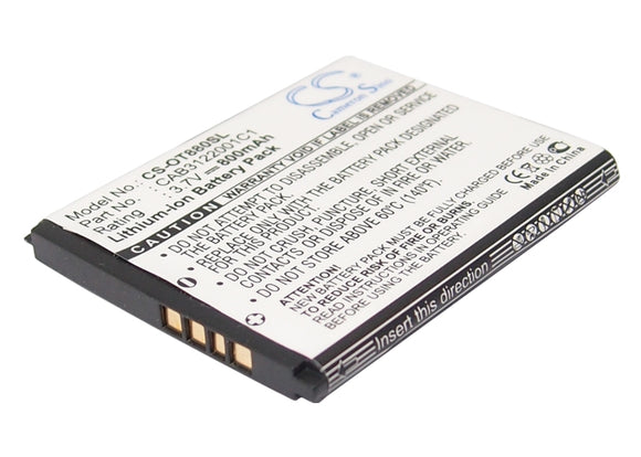 Battery for Alcatel OT510A BTR510AB, BY42, CAB20K0000C1, CAB3120000C1, CAB312000
