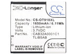 Battery for TCL S600 CAB1500007C1, CAB32A0001C1, TLiB5AB 3.7V Li-ion 1650mAh / 6