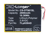 Battery for Alcatel OT-9006W TLP028AC, TLp028AD, TLp034B 3.8V Li-Polymer 2800mAh