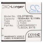 Battery for Alcatel OT-991 Play BY78, CAB32A0000C1, CAB32A0000C2, TLiB32A 3.7V L
