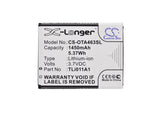 Battery for TRACFONE A463BG 3.7V Li-ion 1450mAh / 5.37Wh