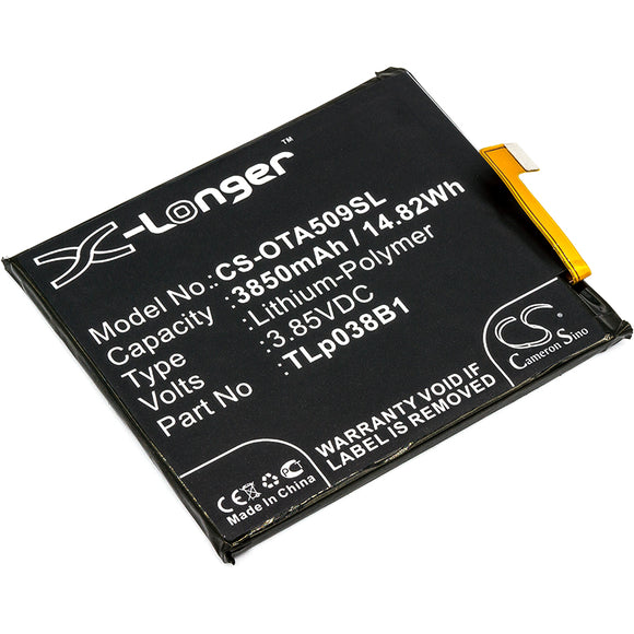 Battery for Alcatel A7 LTE CAC3860004C1, TLp038B1 3.85V Li-Polymer 3850mAh / 14.