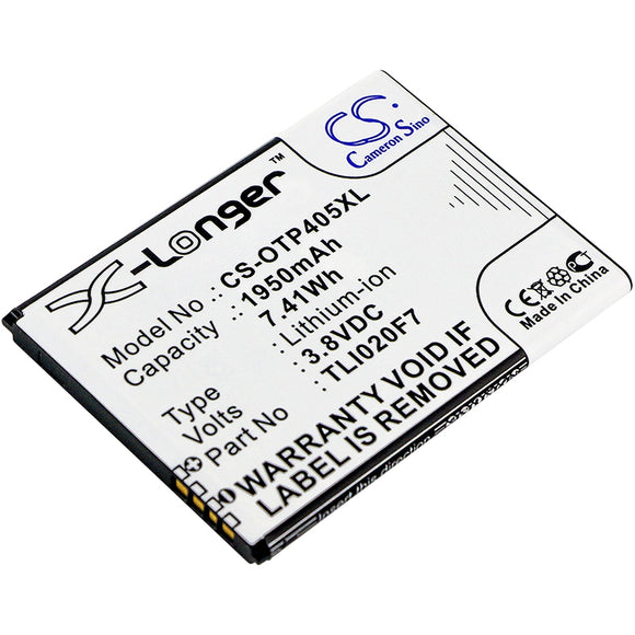 Battery for Alcatel One Touch Pixi 4 (5) TLI020F7 3.8V Li-ion 1950mAh / 7.41Wh