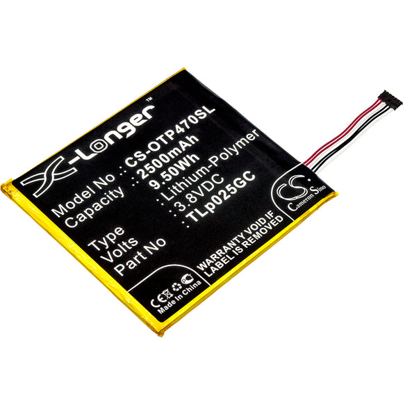 Battery for Alcatel One Touch Pixi 4 7.0 3G TLp025GC 3.8V Li-Polymer 2500mAh / 9