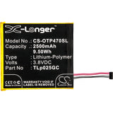 Battery for Alcatel One Touch Pixi 4 7.0 4G TLp025GC 3.8V Li-Polymer 2500mAh / 9