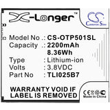 Battery for Alcatel A3 Plus TLI025B7 3.8V Li-ion 2200mAh / 8.36Wh