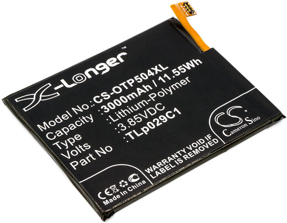 Battery for Alcatel A30 TLp029C1 3.85V Li-Polymer 3000mAh / 11.55Wh