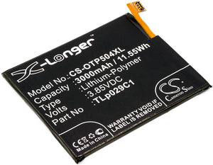 Battery for Alcatel A30 Fierce LTE TLp029C1 3.85V Li-Polymer 3000mAh / 11.55Wh