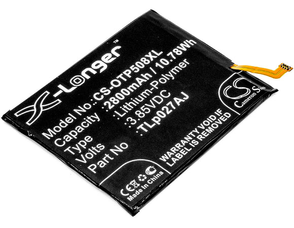 Battery for Alcatel Pulsemix CAC2710009CJ, TLp027AJ 3.85V Li-Polymer 2800mAh / 1