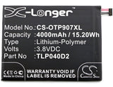 Battery for Alcatel One Touch Pixi 3 7 TLP040D2 3.8V Li-Polymer 4000mAh / 15.20W