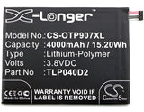 Battery for Alcatel OT-9007 TLP040D2 3.8V Li-Polymer 4000mAh / 15.20Wh