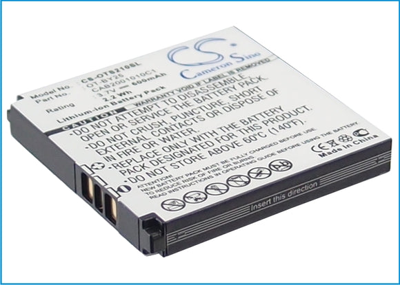 Battery for Alcatel OT-V212 B-U81, CAB2001010C1, CAB2001011C1, OT-BY25 3.7V Li-i