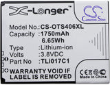 Battery for Alcatel OT-5017D TLi017C1 3.8V Li-ion 1750mAh / 6.65Wh