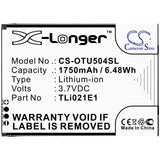 Battery for Alcatel OT-5047U CAB2150008C1, TLi021E1 3.7V Li-ion 1750mAh / 6.48Wh