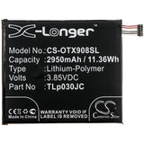 Battery for Alcatel OT-9008D CAC3000034CC, TLp030JC 3.85V Li-Polymer 2950mAh / 1