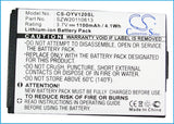 Battery for Olympia Via Plus SZW20110613 3.7V Li-ion 1100mAh / 4.07Wh