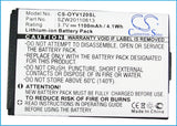 Battery for Olympia 2148 SZW20110613 3.7V Li-ion 1100mAh / 4.07Wh