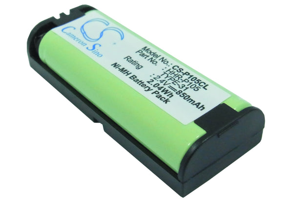 Battery for Panasonic 91AAALH2BXZ HHR-P105, HHR-P105A/1B, TYPE 31 2.4V Ni-MH 850