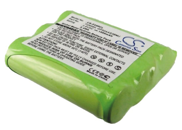 Battery for GE 29774 GES-PCF03, TL26560 3.6V Ni-MH 1500mAh / 5.4Wh