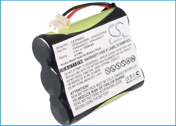 Battery for GE 29965 3.6V Ni-MH 1200mAh / 4.32Wh