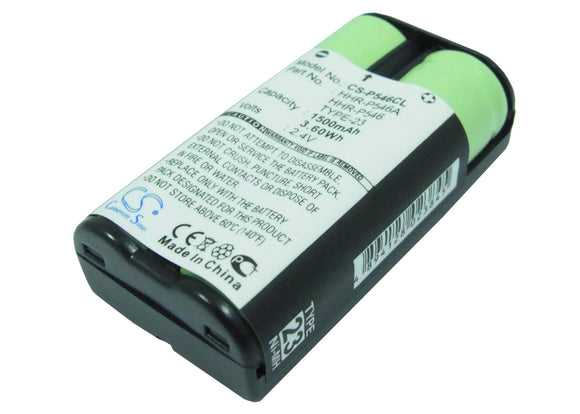 Battery for Panasonic KX-TG1050N HHR-P546, HHR-P546A, TYPE 23 2.4V Ni-MH 1500mAh