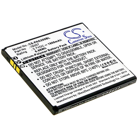 Battery for Pax D200T IS057 3.7V Li-Polymer 1800mAh / 6.66Wh