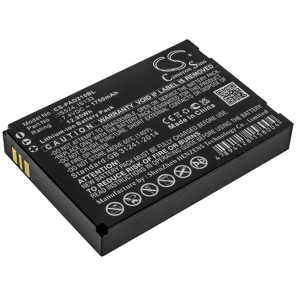 Battery for Pax D210 BlueTooth IS133, IS524 7.4V Li-ion 1750mAh / 12.95Wh
