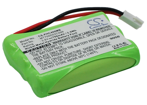 Battery for Philips SBC-SC368 MT700D02C099 3.6V Ni-MH 700mAh